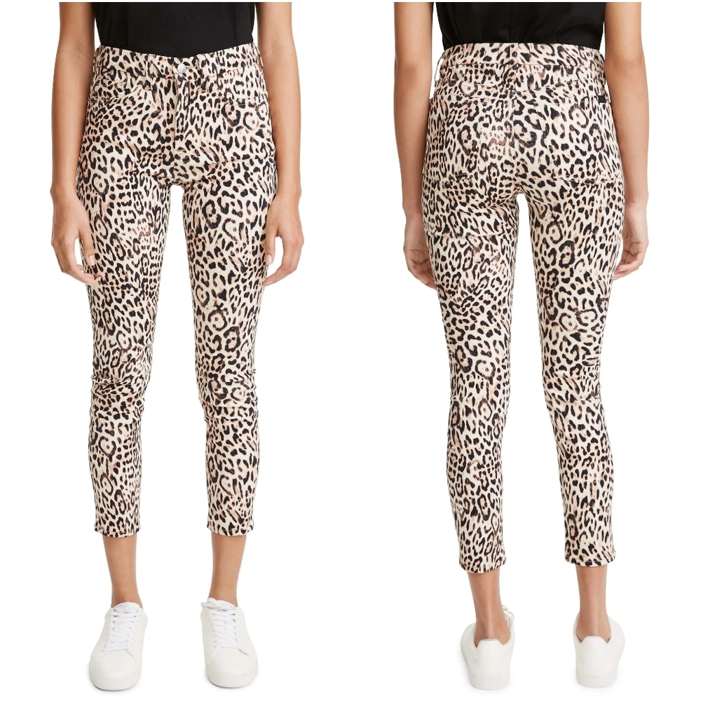 NWT JEN7 7 For All Mankind Painterly Leopard Print Ankle Skinny Jeans 16